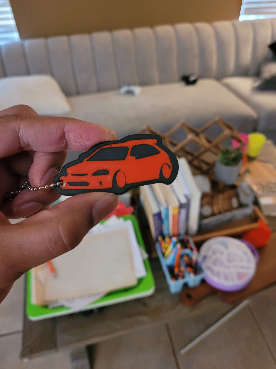 Honda EK Hatch 2 Tone Keychain